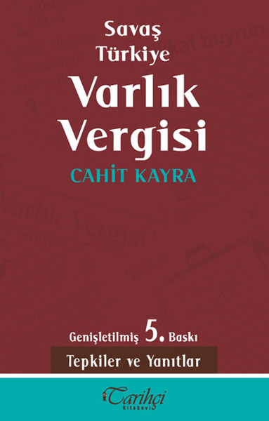 Savaş Türkiye Varlık Vergisi kitabı