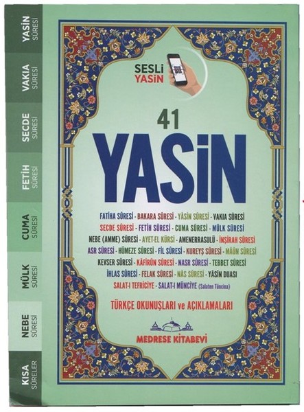 Fihristli 41 Yasin Türkçe Okunuşu Ve Meali, Sesli (Çanta Boy)  kitabı