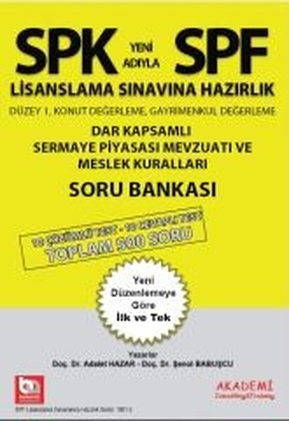 Spk-Spf Dar Kapsamlı Sermaye Piyasası Mevzuatı Ve Meslek Kuralları Soru Bankası kitabı