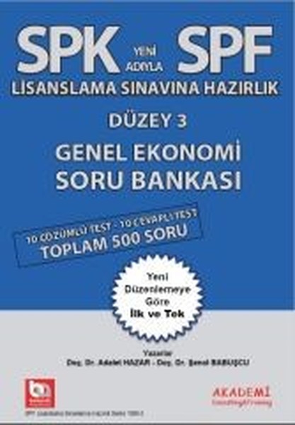 Spf Lisaslama Sınavlarına Hazırlık Düzey 3 Genel Ekonomi Soru Bankası kitabı