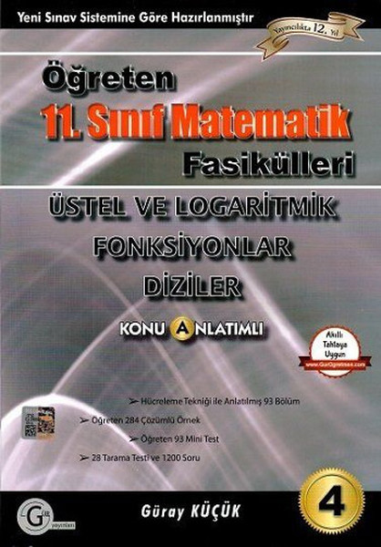 Öğreten 11. Sınıf Matematik Fasikülleri Üstel Logaritmik Fonksiyonlar Diziler kitabı