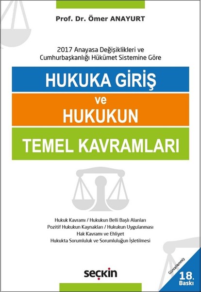 Hukuka Giriş Ve Hukukun Temel Kavramları kitabı