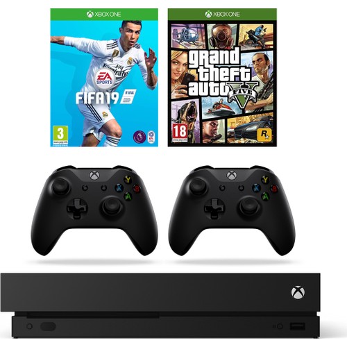 Microsoft Xbox One X 1 Tb Oyun Konsolu + Fifa 19 + Gta 5 + kitabı