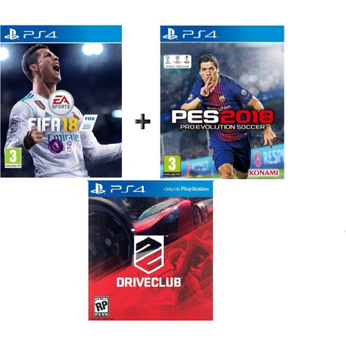 Sony PS4 Fifa 18 + Pes 18 + Driveclub OYUN kitabı