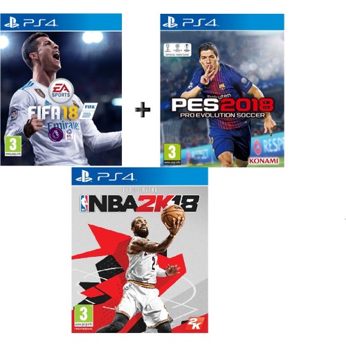 Sony PS4 Fifa 18 + Pes 18 + Nba2k18 OYUN kitabı