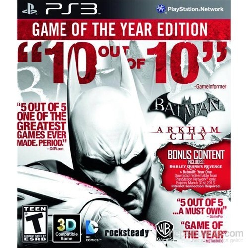 Batman Arkham City Goty PS3 kitabı