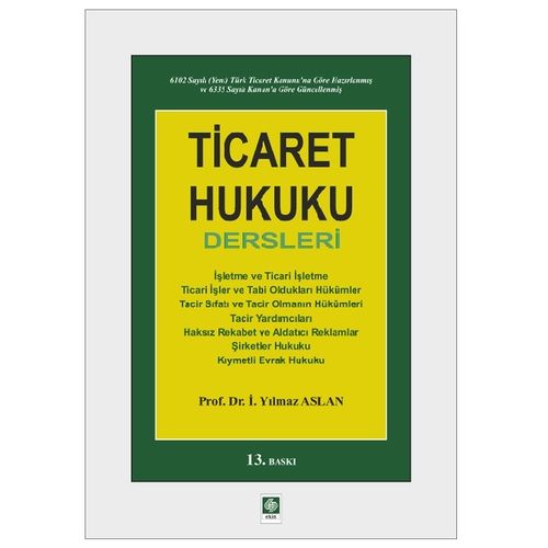 Ticaret Hukuku Dersleri kitabı