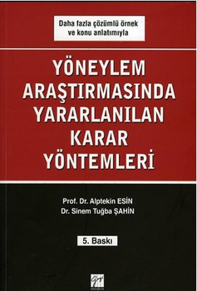 Yöneylem Araştırmalarında Yararlanılan Karar Yöntemleri kitabı