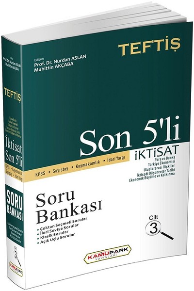 2019 Teftiş Kpss İktisat Cilt 3 Son 5'li Soru Bankası kitabı