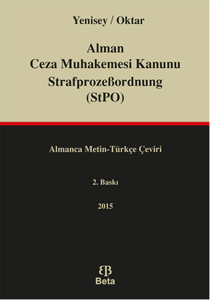 Alman Ceza Muhakemesi Kanunu Strafprozebordnung Stpo kitabı