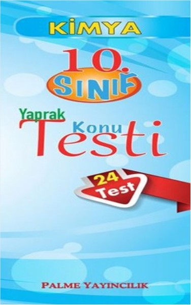 Palme 10. Sınıf Kimya Yaprak Test kitabı