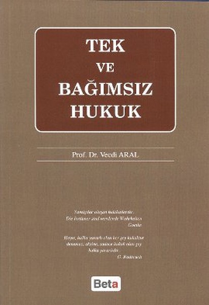 Tek Ve Bağımsız Hukuk kitabı