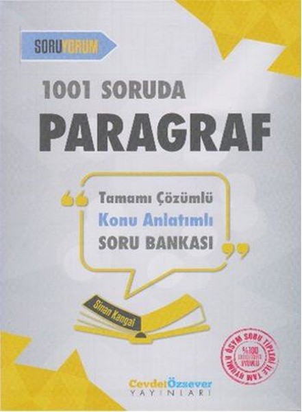 1001 Soruda Paragraf Tamamı Çözümlü Konu Anlatımlı Soru Bankası kitabı