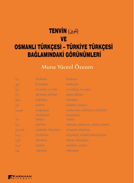 Tenvin Ve Osmanlı Türkçesi - Türkiye Türkçesi Bağlamındaki Görünümleri kitabı